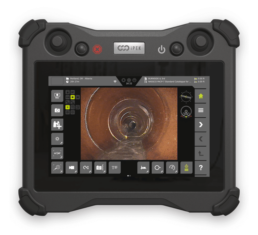 iPEK ROVION HD — VC500HD control screen, in-pipe view