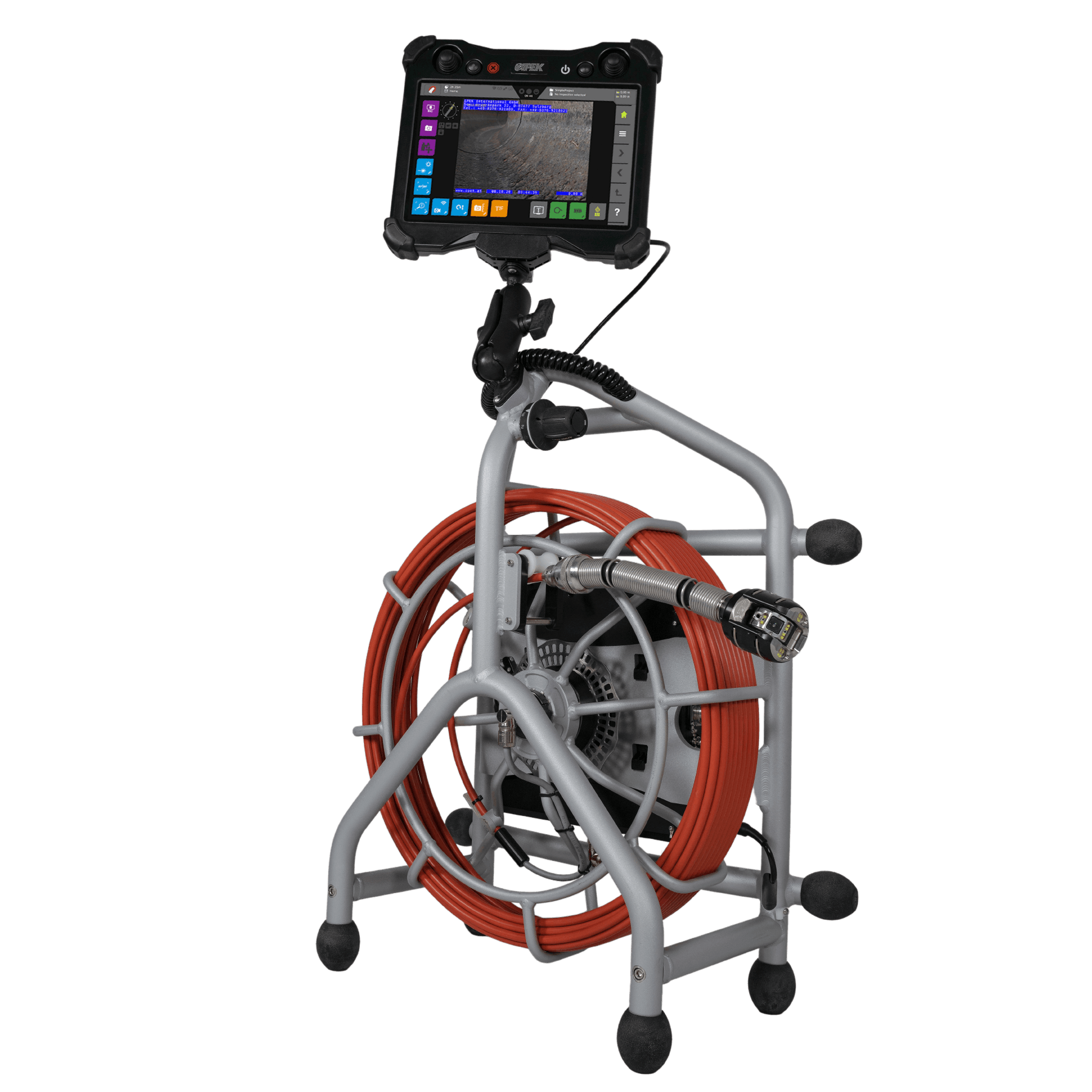 iPEK AGILIOS HD — studio view, reel and control tablet